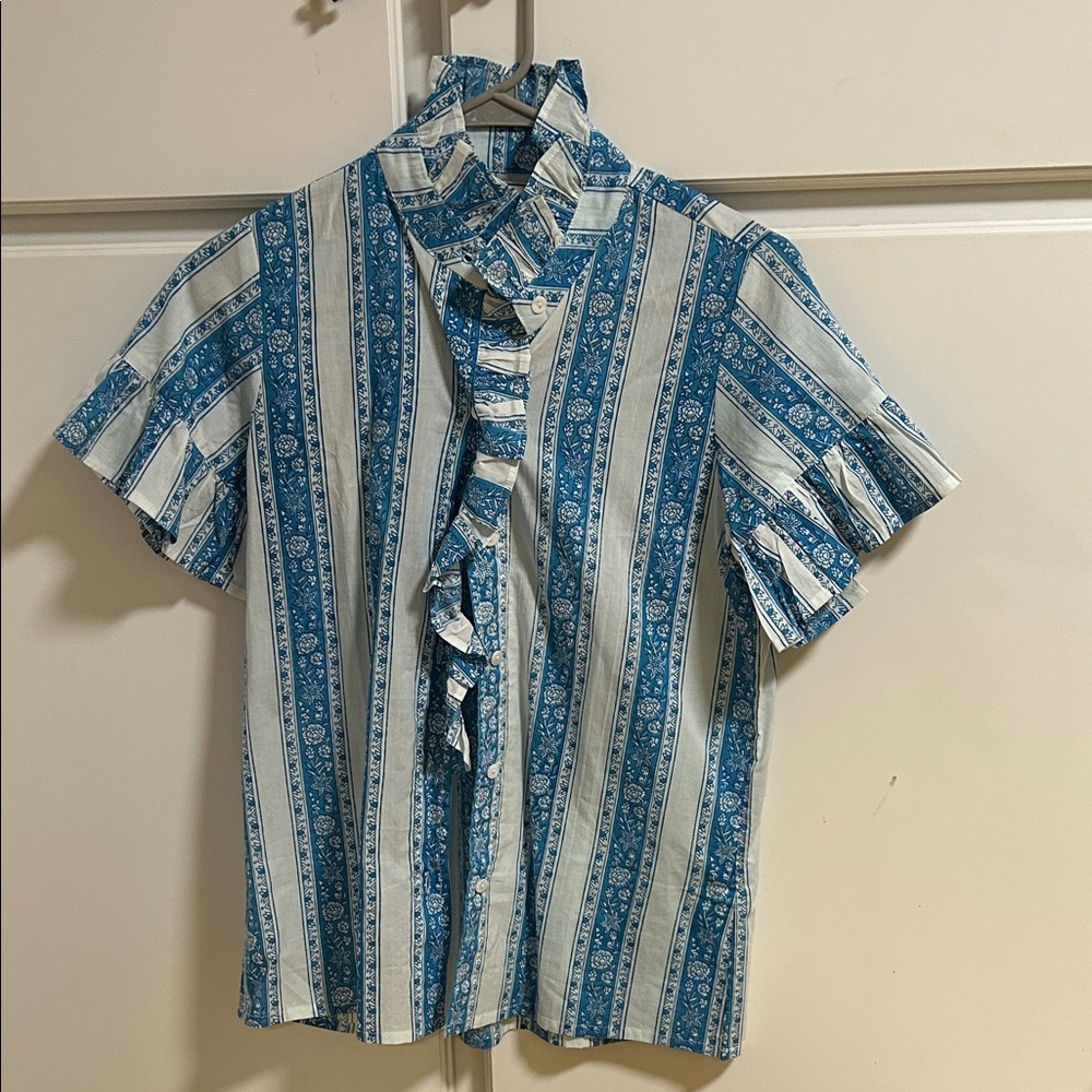 Blue Striped Women's Top